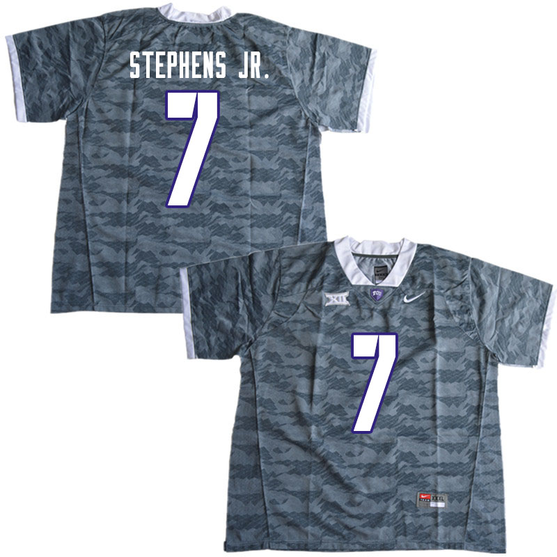 Men #7 John Stephens Jr. TCU Horned Frogs College Football Jerseys Sale-Gray